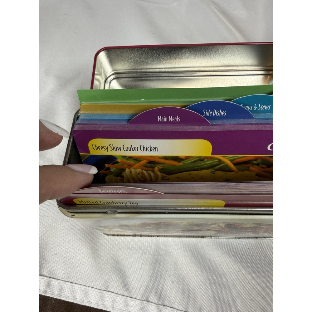 Crock-Pot Recipe Card Collection Tin Recipes & Blank Cards 5 Dividers - Picture 10 of 14